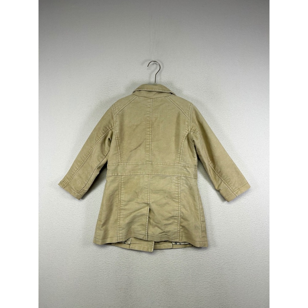 Dark‎ Academia Old Navy Kids 5T Tan Corduroy Double Breasted Peacoat Jacket - Picture 2 of 9